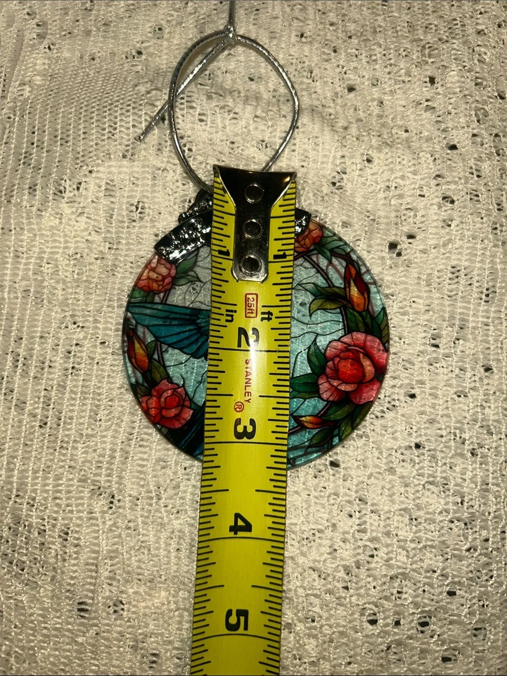 Hummingbird Stained-Glass Style Suncatcher, ornament. 3 inch double sided NIB